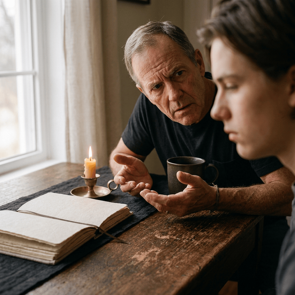 Two people sharing a questioning listening moment